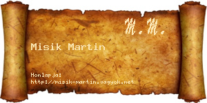 Misik Martin névjegykártya